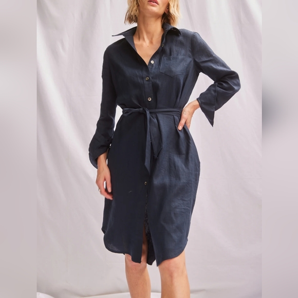 🎉3/$50🎉 Long Sleeve Belted Shirt Dress - Picture 1 of 6